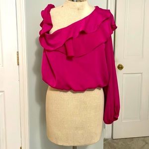 Pink one shoulder blouse